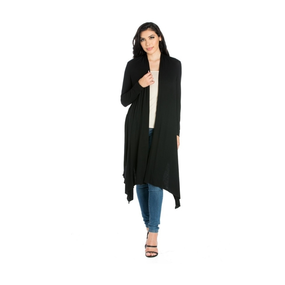 24/7 Comfort Apparel Extra Long Open Front Cardigan Size 1X